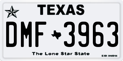 TX license plate DMF3963