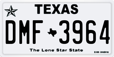 TX license plate DMF3964