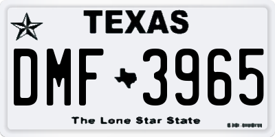 TX license plate DMF3965