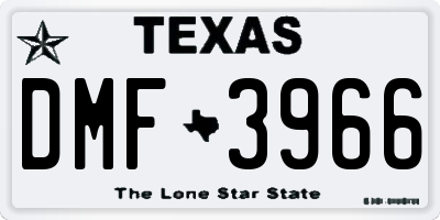 TX license plate DMF3966