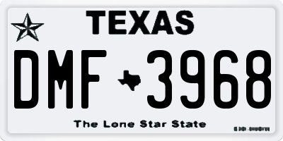 TX license plate DMF3968