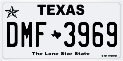 TX license plate DMF3969