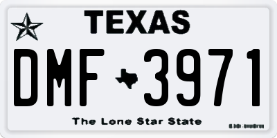TX license plate DMF3971