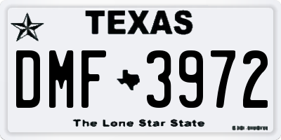 TX license plate DMF3972