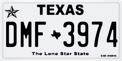 TX license plate DMF3974