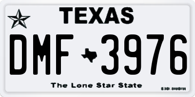 TX license plate DMF3976