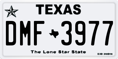 TX license plate DMF3977