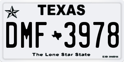 TX license plate DMF3978