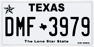 TX license plate DMF3979