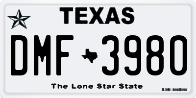 TX license plate DMF3980