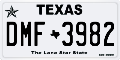 TX license plate DMF3982