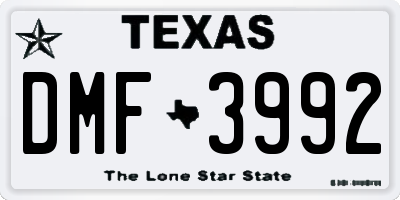 TX license plate DMF3992