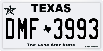 TX license plate DMF3993