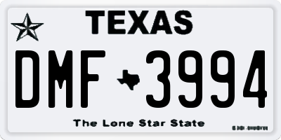 TX license plate DMF3994
