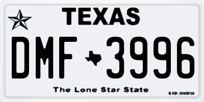 TX license plate DMF3996
