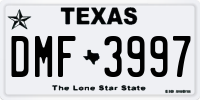 TX license plate DMF3997