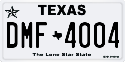 TX license plate DMF4004