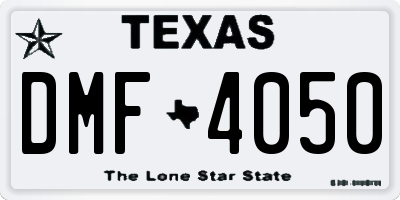 TX license plate DMF4050