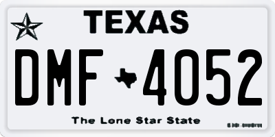 TX license plate DMF4052