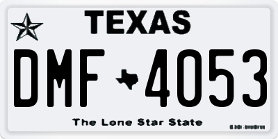 TX license plate DMF4053