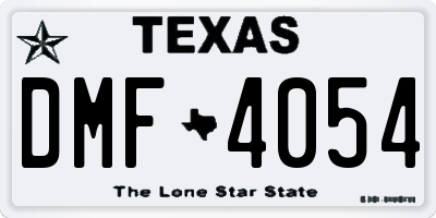 TX license plate DMF4054
