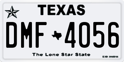 TX license plate DMF4056