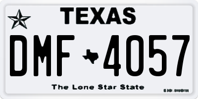 TX license plate DMF4057