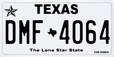 TX license plate DMF4064