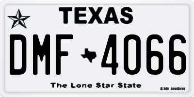 TX license plate DMF4066