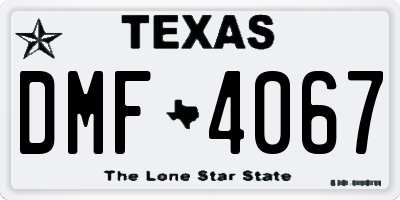 TX license plate DMF4067