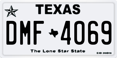 TX license plate DMF4069