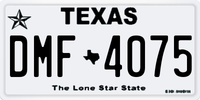 TX license plate DMF4075