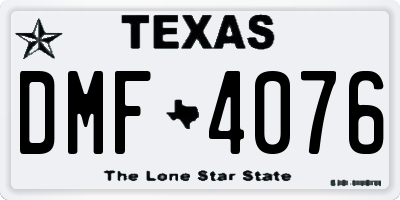 TX license plate DMF4076