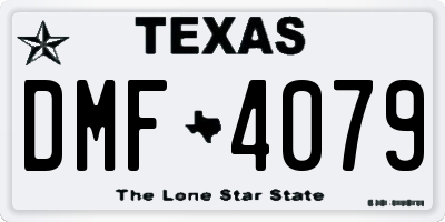 TX license plate DMF4079