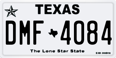 TX license plate DMF4084