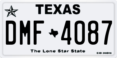 TX license plate DMF4087