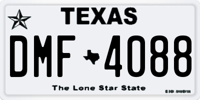TX license plate DMF4088