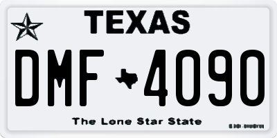 TX license plate DMF4090