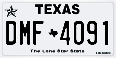 TX license plate DMF4091