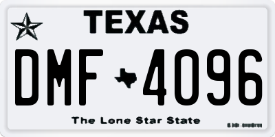 TX license plate DMF4096