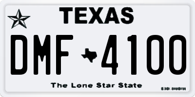 TX license plate DMF4100