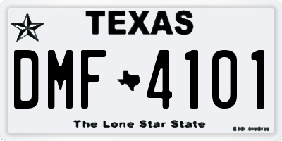 TX license plate DMF4101