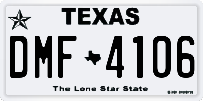 TX license plate DMF4106