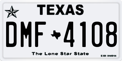 TX license plate DMF4108