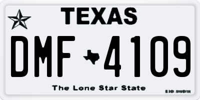 TX license plate DMF4109