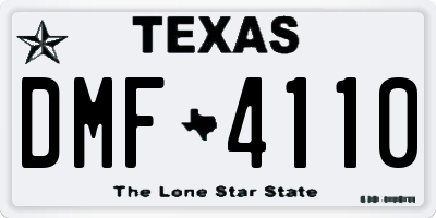 TX license plate DMF4110