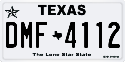 TX license plate DMF4112