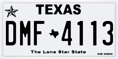 TX license plate DMF4113