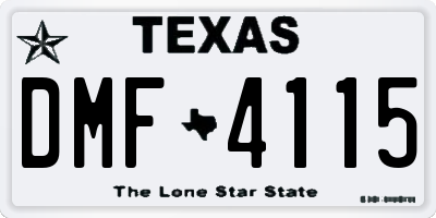 TX license plate DMF4115