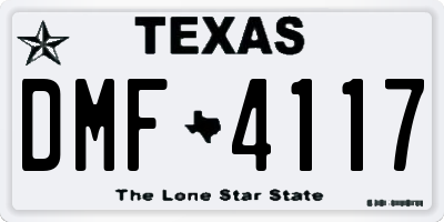 TX license plate DMF4117